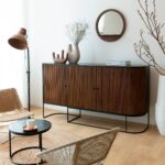 Vandana Radiant Hexa rounded sideboard in mango wood and metal