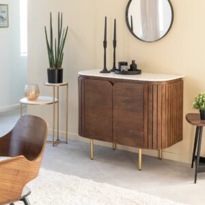 Vandana Radiant Neo marble and mango wood sideboard
