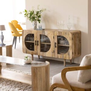 Vandana Sereno Vertex 3-door mango wood sideboard