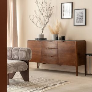 Vandana Sereno Mira black marble and mango wood sideboard