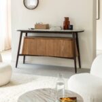 Vandana Prime Orion acacia wood and marble sideboard