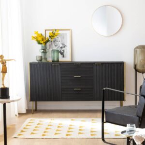 Vandana Prime Falcon mango wood and gilded metal sideboard