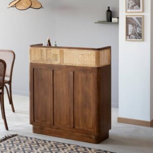 Vandana Prime Vento mango wood and cane bar