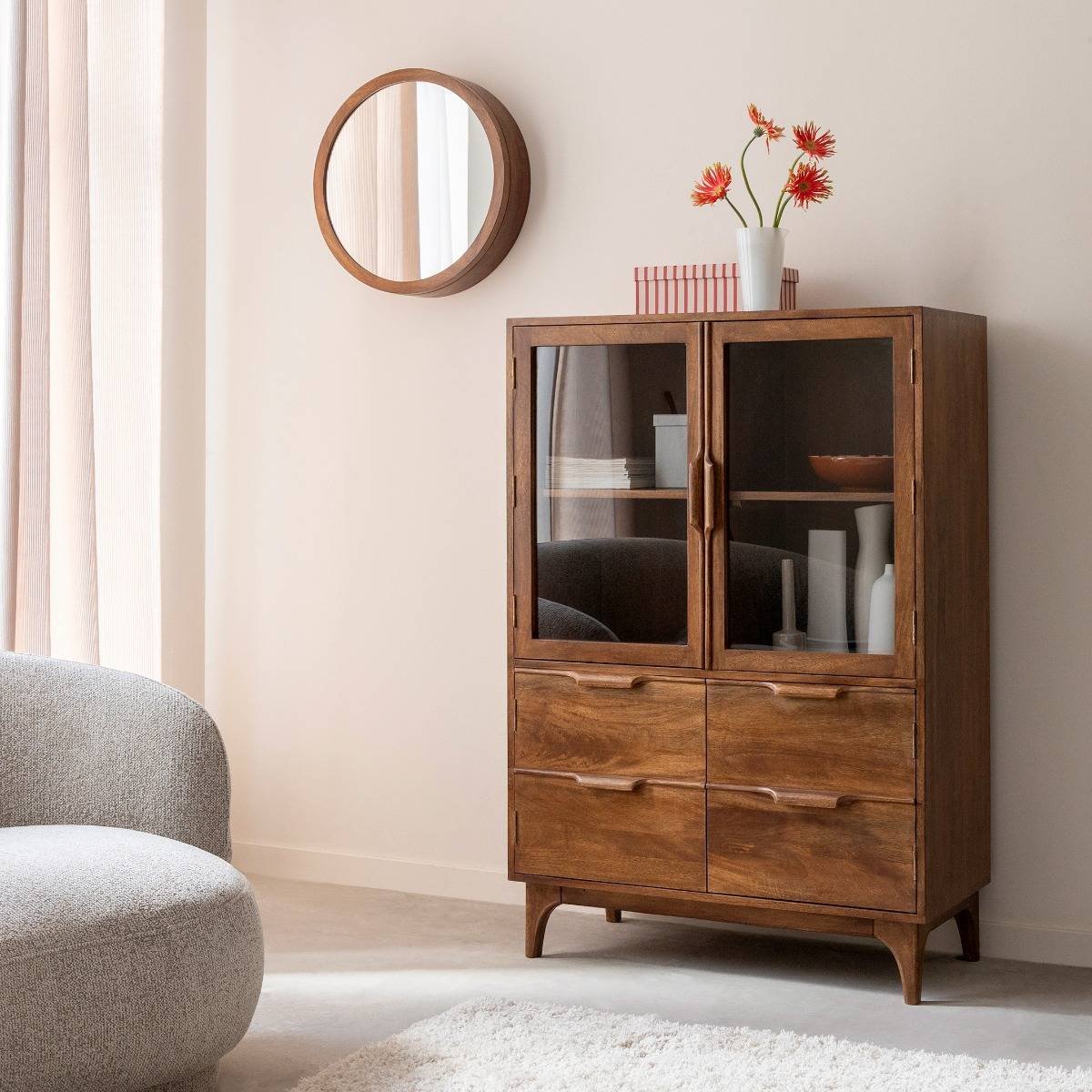 Vandana Maxima Prime mango wood display case Vandana Maxima Prime mango wood display case