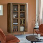 Vandana Maxima Ultra Display cabinet in mango wood and Siena marble