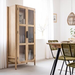 Vandana Grand Falcon tall mango wood display case