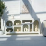Vandana Lunaris Novara White Painted Display Console Modern Minimalist Accent Furniture Design