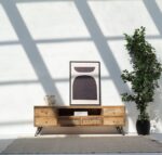Vandana Lunaris Prime Six-Drawer Rattan TV Unit Modern Natural Woven Entertainment Console