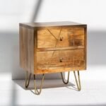 Vandana Orion Merino Bedside Table Modern Wooden Nightstand for Minimalist Interiors