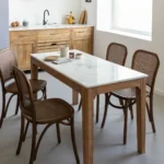 Vandana Solace Ultra mango wood and marble dining table