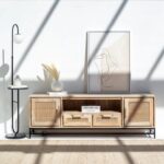 Vandana Lunaris Optima Rattan Doors & Drawers TV Unit Modern Natural Woven Entertainment Console
