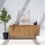 Vandana Lunaris Grand Column Sideboard Modern Solid Wood Minimalist Accent Furniture