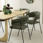 Vandana Lyra Ultra green fabric rounded chair (set of 2)