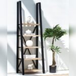Vandana Altis Vertex Industrial Ladder Display Shelves Unit Modern Metal & Wood Storage Design