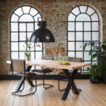 Vandana Solace Grand dining table in acacia wood and metal