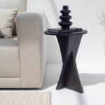 Vandana Orion GrandTrinity Black Painted Side Table Modern Contemporary Accent Design