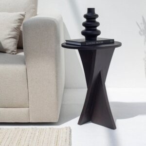 Vandana Orion GrandTrinity Black Painted Side Table Modern Contemporary Accent Design