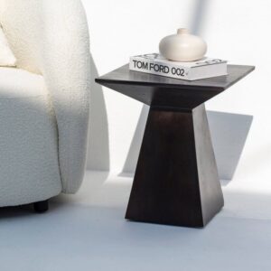 Vandana Orion Arion Black Side Table Modern Minimalist Wooden Accent Furniture Design