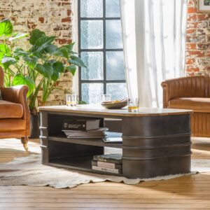 Vandana Nimbus Neo metal and wood coffee table