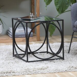 Vandana Elara Lunaris square coffee table in black metal