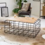 Vandana Elara Aureo coffee table in mango wood and black metal
