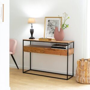 Vandana Elara Ultra console table in acacia wood and metal