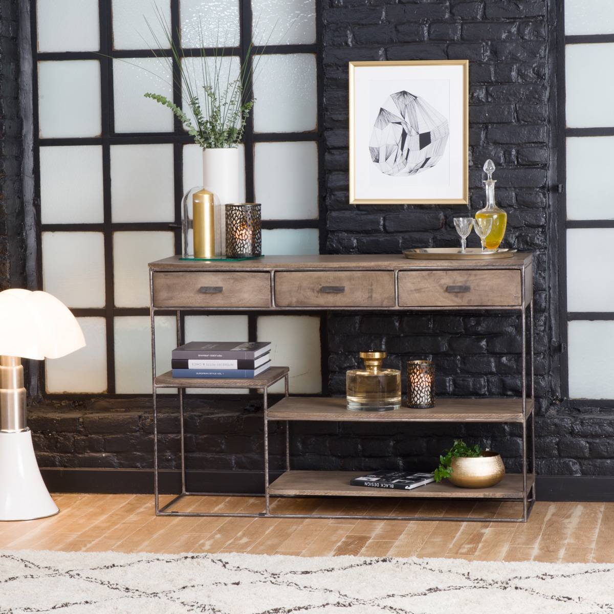 Vandana Elara Arion brown mango wood console table Vandana Elara Arion brown mango wood console table