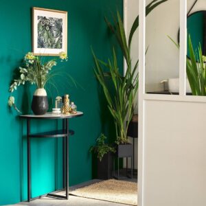 Vandana Elara Terra half-moon console table in white marble and metal