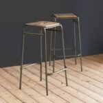 Vandana Vertex Pebble 77cm Wooden and Metal School Bar Stool