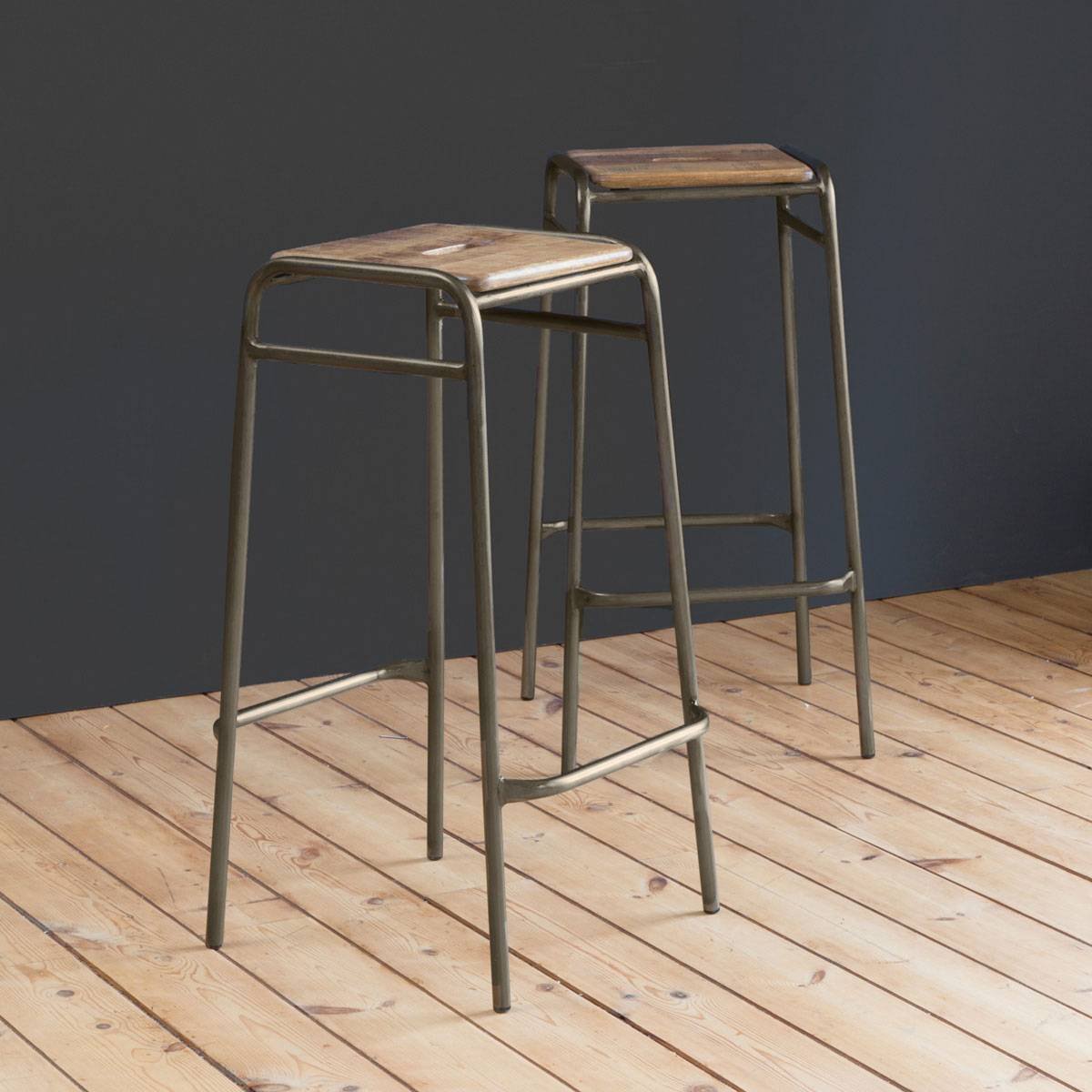 2Vandana Vertex Pebble 77cm Wooden and Metal School Bar Stool Vandana Vertex Pebble 77cm Wooden and Metal School Bar Stool