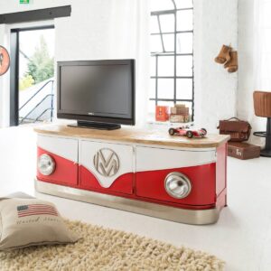 Vandana Cresta Lyra TV stand with mango wood top Combi