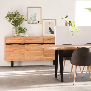 Vandana Radiant Zenova acacia wood and metal sideboard