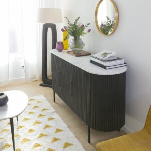 Vandana Radiant Stellar metal and white marble sideboard