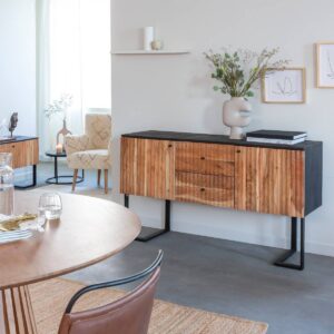 Vandana Sereno Vento acacia wood and metal sideboard
