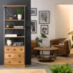 Vandana Maxima Lyra bookcase in metal and mango wood by Marcel