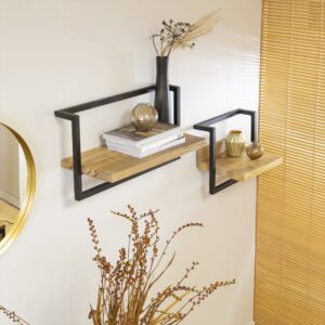 Vandana Optima Cresta Large Mango Wood Wall Shelf
