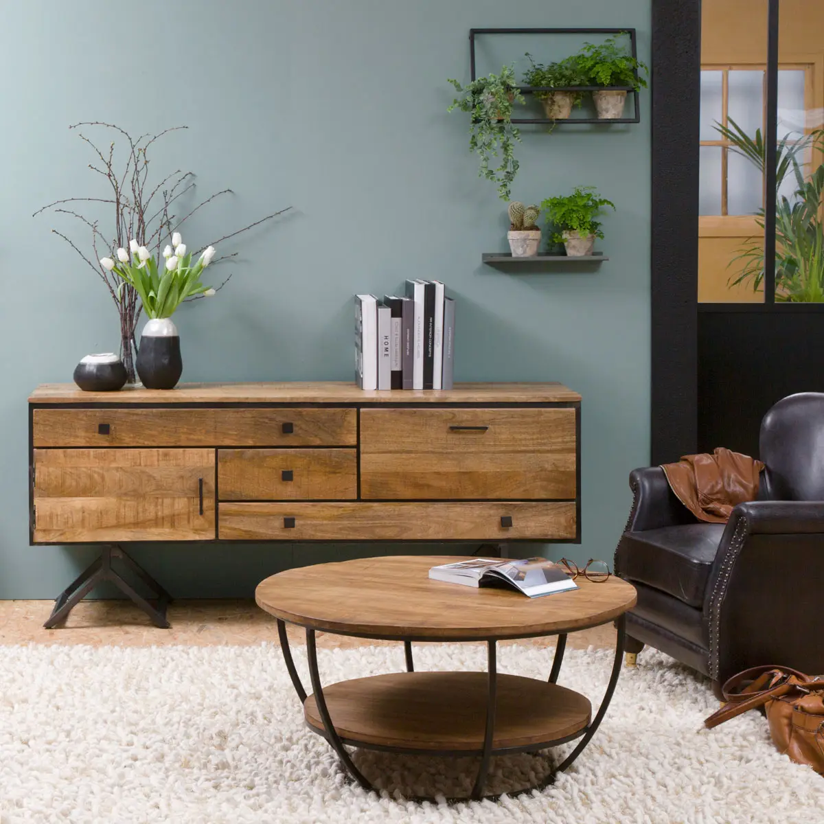 Vandana Nimbus Hexa mango wood coffee table Vandana Nimbus Hexa mango wood coffee table