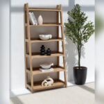 Vandana Merino Vesta Mango Wood Ladder Bookcase Modern Solid Wood Storage Furniture Design