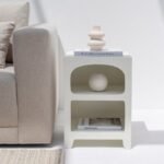 Vandana Sierra Arista White Painted Side Table Modern Minimalist Accent Furniture Design