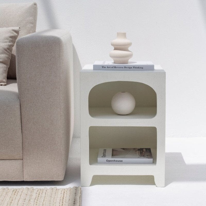 Vandana Sierra Arista White Painted Side Table Modern Minimalist Accent Furniture Design Vandana Sierra Arista White Painted Side Table Modern Minimalist Accent Furniture Design