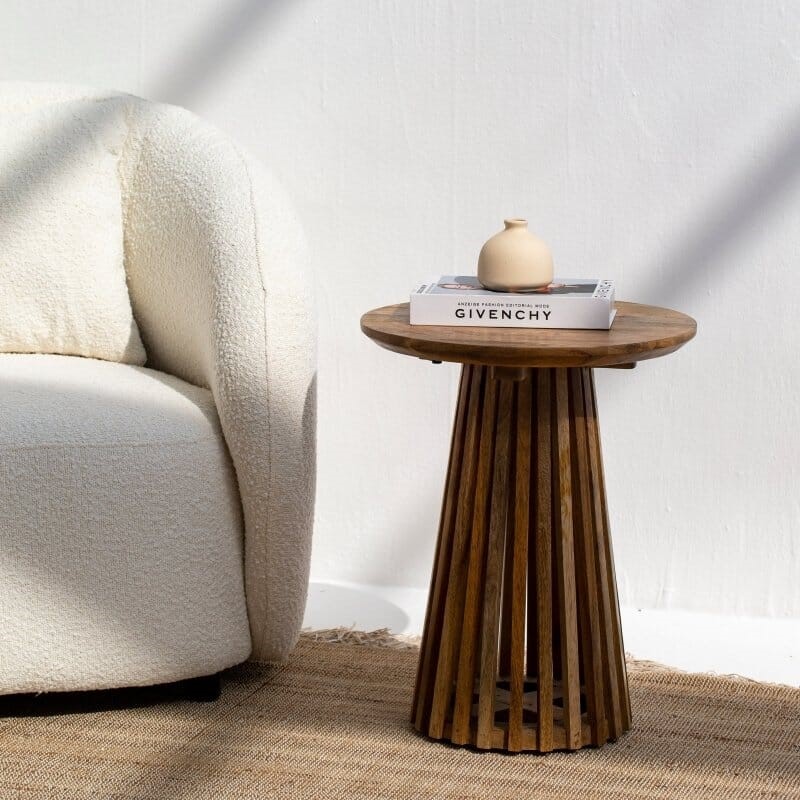 Vandana Sierra Aston Round Side Table Modern Minimalist Solid Wood Accent Furniture Design Vandana Sierra Aston Round Side Table Modern Minimalist Solid Wood Accent Furniture Design