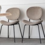 Vandana Lyra Vento chair in iced brown velvet (set of 2)