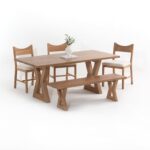 Vandana Zentrix Elara Wooden Dining Table with Solid Handmade Contemporary Design