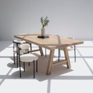 Vandana Zentrix Mira Wood Dining Table with Solid Handmade Contemporary Design