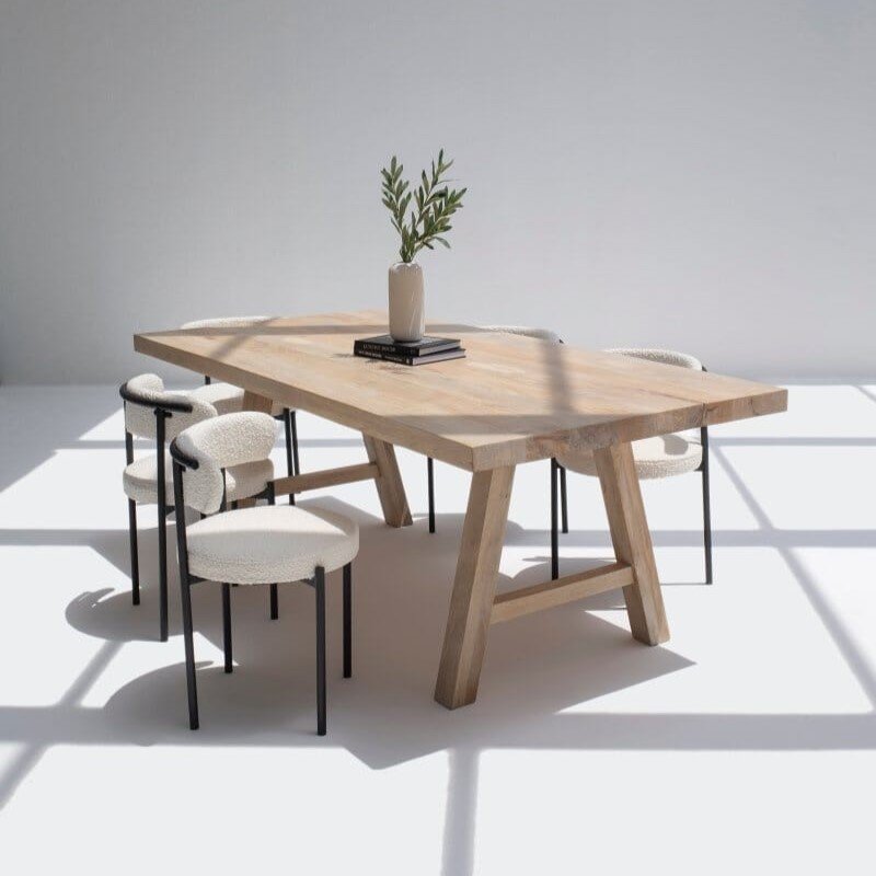 Vandana Zentrix Mira Wood Dining Table with Solid Handmade Contemporary Design Vandana Zentrix Mira Wood Dining Table with Solid Handmade Contemporary Design