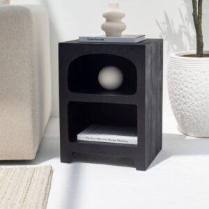 Vandana Sierra Altis Black Painted Side Table Modern Contemporary Accent Furniture Design