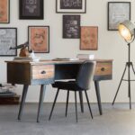 Vandana Lyra Novara dark grey metal car desk