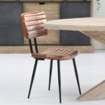 Vandana Lyra Neo brown leather chair (set of 2)