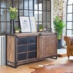 Vandana Stellar Vertex acacia wood sideboard with sliding door