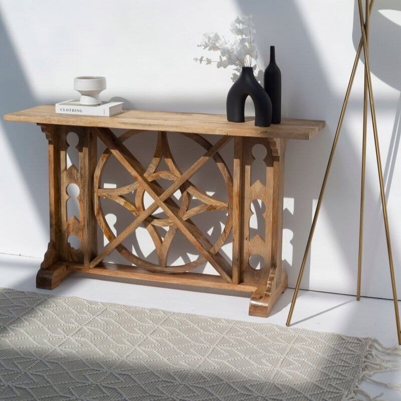 Vandana Lunaris Pebble Wooden Console Table Modern Solid Wood Minimalist Accent Furniture Vandana Lunaris Pebble Wooden Console Table Modern Solid Wood Minimalist Accent Furniture